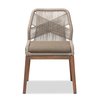 Baxton Studio Jennifer MidCentury Transitional Grey Woven Rope Mahogany Dining Side Chair 212-12806-ZORO